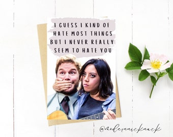 Parks and Rec Anniversary Card, Valentine’s Day Card | April Ludgate and Andy Dwyer Card | Parks and Rec Digital Download |Print from Home