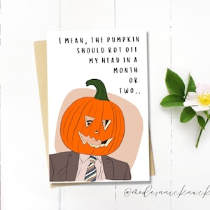Dwight Pumpkin Head Halloween Card | Dwight Schrute |The Office Greeting Card |The Office Halloween | Dwight Quotes | D