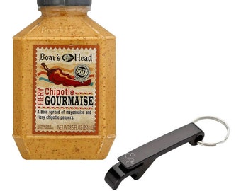 Boars Head Fiery Chipotle Gourmaise Sauce Spread 8,5 Oz gebündelt mit Earth Garden Flaschenöffner Schlüsselanhänger