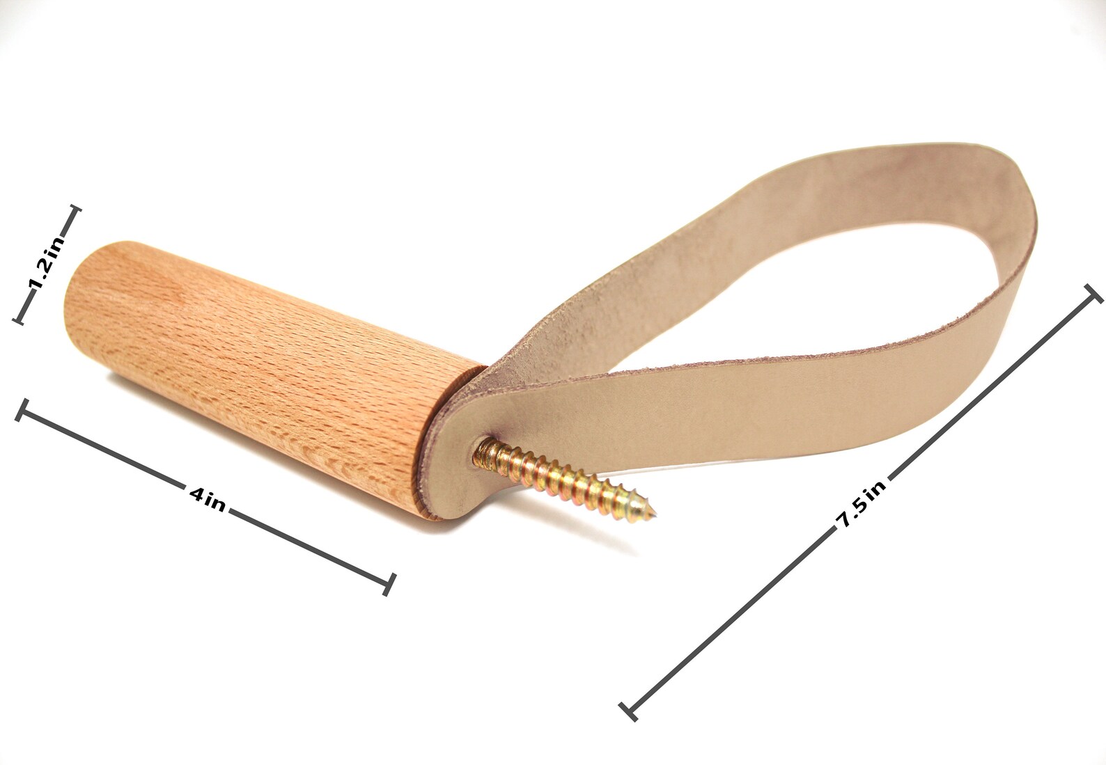 Natural Wood Coat Hooks Wall Mounted With Leather pack of Etsy