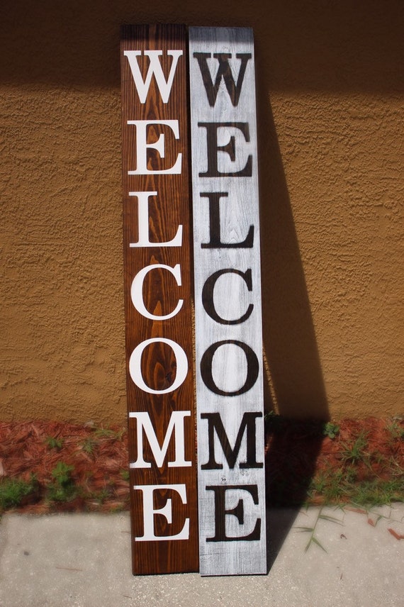 Wooden Welcome Sign Signs For Front Porch Front Door Home Etsy