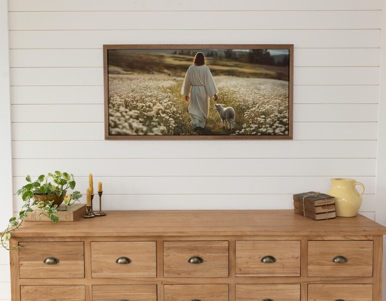 Large Christian Wall Art Framed Religious Print Modern Faith Gospel ...