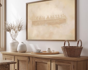 Last Supper Wall Art | Large Framed Christian Print | Biblical Home Decor | Jesus Disciples | Religious Gift | Ready to Hang V1