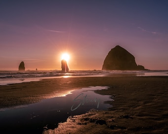 Landscape Photography Prints-Acrylic Prints-Canvas Prints-Wall Decor-Wall Art-Home Decor-Oregon-Sunset-Nature-Cannon Beach-Free Shipping