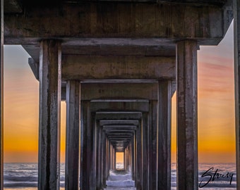 Landscape Photography-Acrylic Prints-Canvas Prints-Wall Decor-Wall Art-Landscape Prints-Scripps Pier-San Diego-Sunset-Beach-Free Shipping
