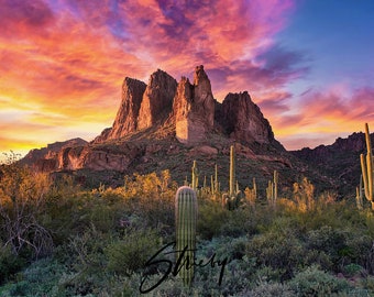 Arizona Landscape Photography-Framed Art-Art Prints-Photography-Wall Art-Landscape Print-Photos-Desert-Sunset-Cactus-Nature-Free Shipping