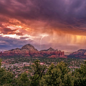 Landscape Photography-Framed Art-Art Prints-Photography-Wall Art-Landscape Print-Photos-Monsoon Storm-Sedona Arizona- Free Shipping