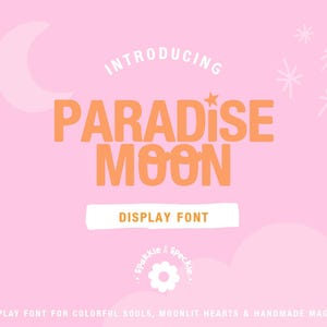 Paradise Moon Font: Bold Display Typeface with Star Detail (OTF, TTF) - HGS01 Sparkle & Speckle