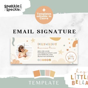 Mall för neutral e-postsignatur Canva | Varumärkesbyggande för småföretag - HLB01 Glitter & Speckle
