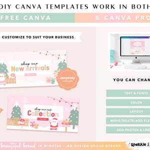 Christmas Shopify Banner Templates Canva | Holiday Website Graphics - CHRI01 Sparkle & Speckle image 4
