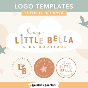 Natural Kids Logo Template | Earthy Boutique Canva Branding for Baby and Small Business - HLB01 Sparkle & Speckle