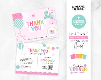 Plantilla de tarjeta de agradecimiento para fiestas: Inserto de pedido imprimible (editable en Canva) - CCN01 Sparkle & Speckle