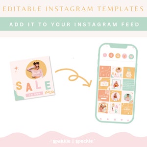 Instagram-Vorlagen, farbenfroher Instagram-Feed, helles Instagram-Bundle, Instagram-Beiträge und Geschichten, ASH01 Sparkle & Speckle Bild 8