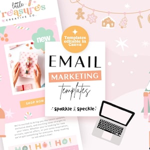 Weihnachts-E-Mail-Business-Vorlagen: Bearbeitbare Canva Holiday Newsletter-Banner - CHRI01 Sparkle & Speckle.
