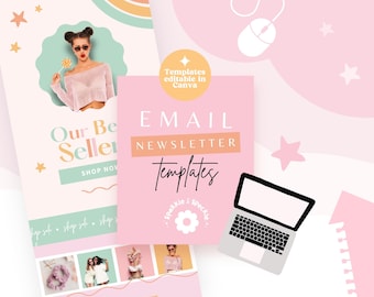 Rainbow Email Newsletter Templates: Canva Business Marketing (Digital Download) - ASH01 - Sparkle & Speckle