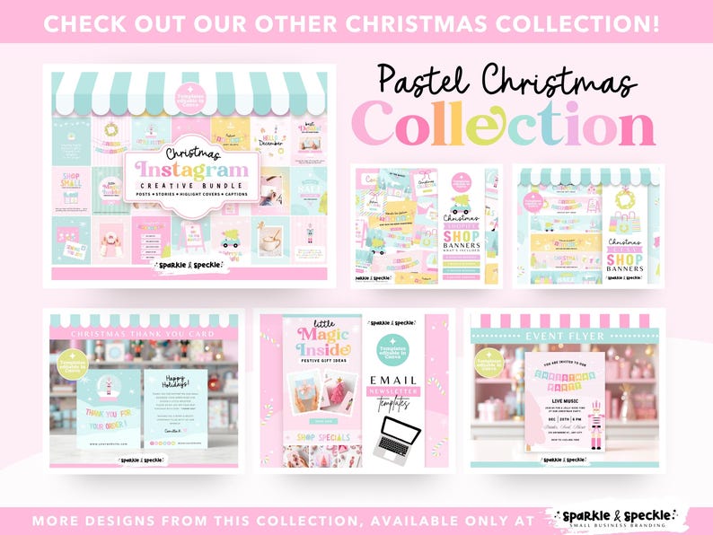 Christmas Shopify Banner Templates Canva | Holiday Website Graphics - CHRI01 Sparkle & Speckle image 6