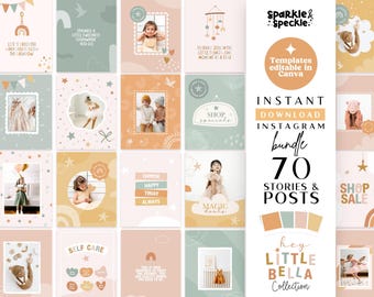 Kids Boutique Instagram Templates | Canva Posts and Stories for Baby Shops - HLB01 Sparkle & Speckle