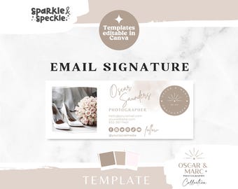 Watercolor Email Signature Template: Editable Canva Design