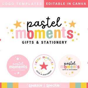 Modello di logo a stella Canva, logo creativo colorato e divertente, marchio per piccole imprese PASTM - Sparkle & Speckle