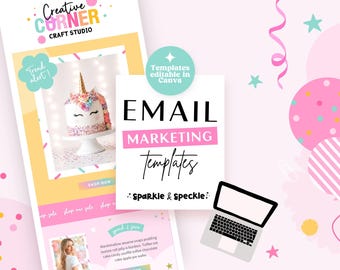 Party Newsletter Banner Templates | Canva Email Marketing Kit for Balloon and Event Businesses - CCN01 Sparkle & Speckle