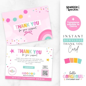 Small Business Thank You Card | Canva Order Insert for Makers and Handmade Shops- HGS01 Sparkle & Speckle