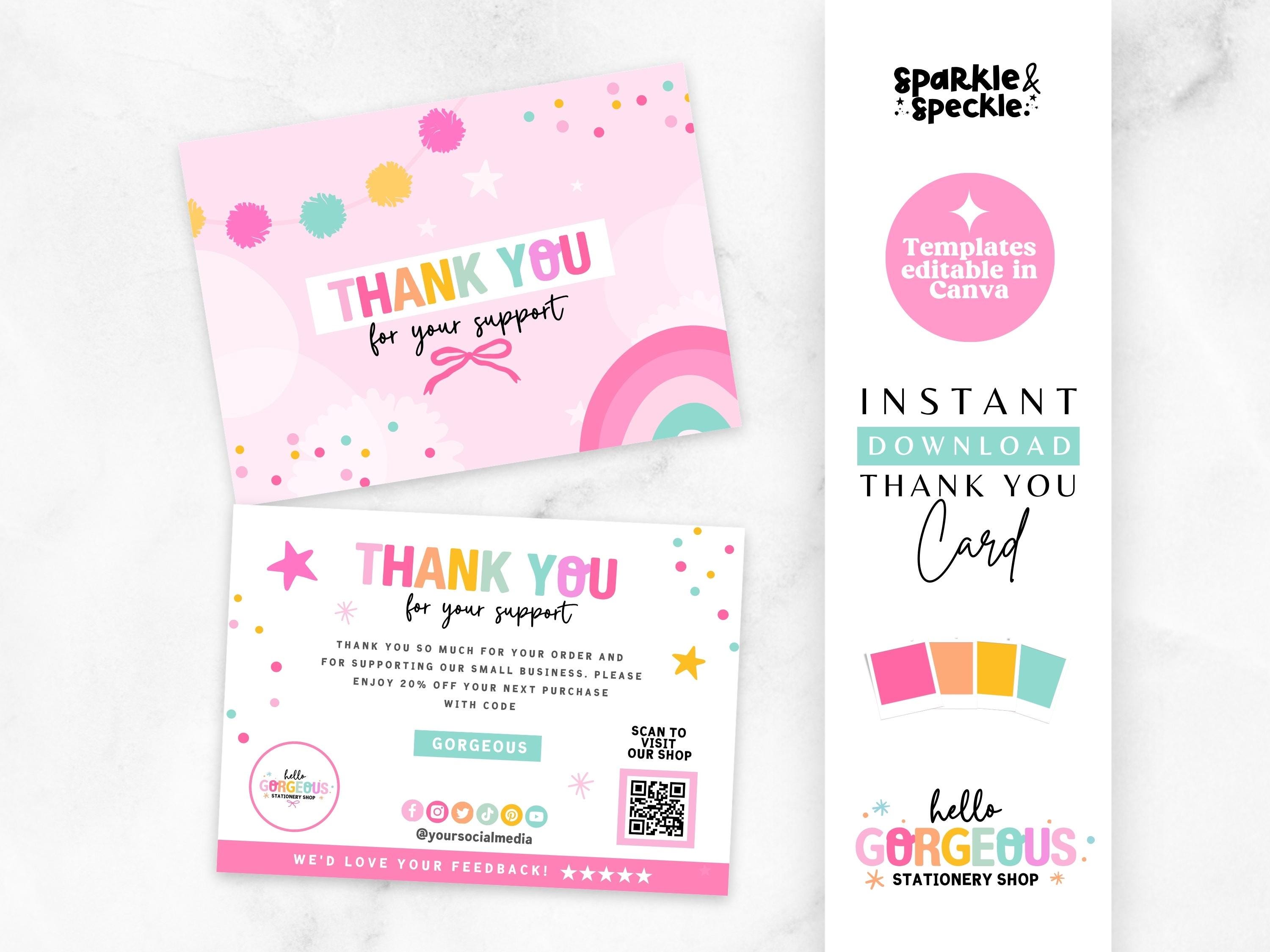 Thank You Card Template for Accessories Brands | Colorful Canva Order ...