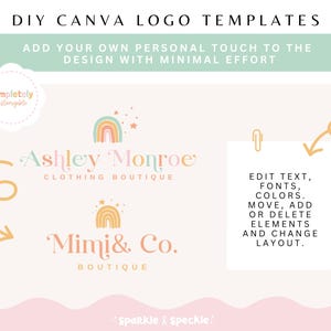 Rainbow Logo Template Canva | Playful Star Branding for Creative Small ...