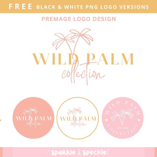 Palm Tree Logo Design, Boutique Logo Set, Tropical Logo Collection For Small Business.