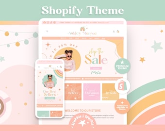 Rainbow Shopify Theme | Colorful Boutique Website Template - ASH01 Sparkle & Speckle