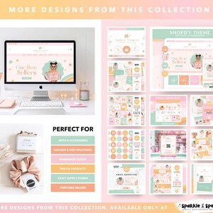Feminine Branding Kit | Rainbow Canva Brand Templates for Boutiques and Gift Shops - ASH01 Sparkle & Speckle image 9