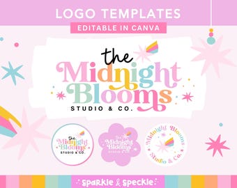 Szablon logo Retro Canva | Projekt nowoczesnego logo szeryfowego | Branding małej firmy - Sparkle & Speckle