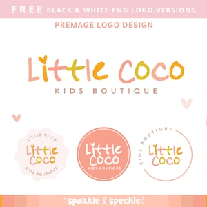 Diseño de logotipo de tienda atractivo, logotipo de boutique colorido, logotipo divertido con corazón, logotipo creativo para pequeñas empresas - Sparkle & Speckle