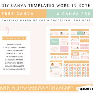 Feminine Branding Kit | Rainbow Canva Brand Templates for Boutiques and Gift Shops - ASH01 Sparkle & Speckle image 8
