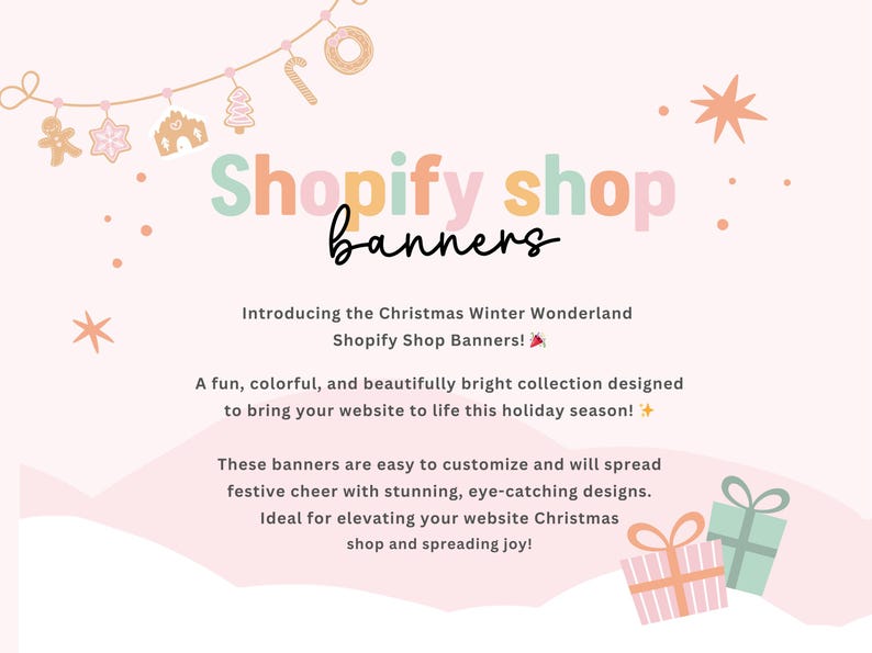 Christmas Shopify Banner Templates Canva | Holiday Website Graphics - CHRI01 Sparkle & Speckle image 2