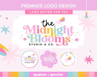 Custom Rainbow Cloud Logo Design: Cute, Colorful Branding for Shops and Creatives - Sparkle & Speckle