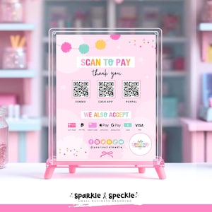Craft QR Code Payment Sign Canva Template: Colorful Market Vendor Display - HGS01 Sparkle & Speckle