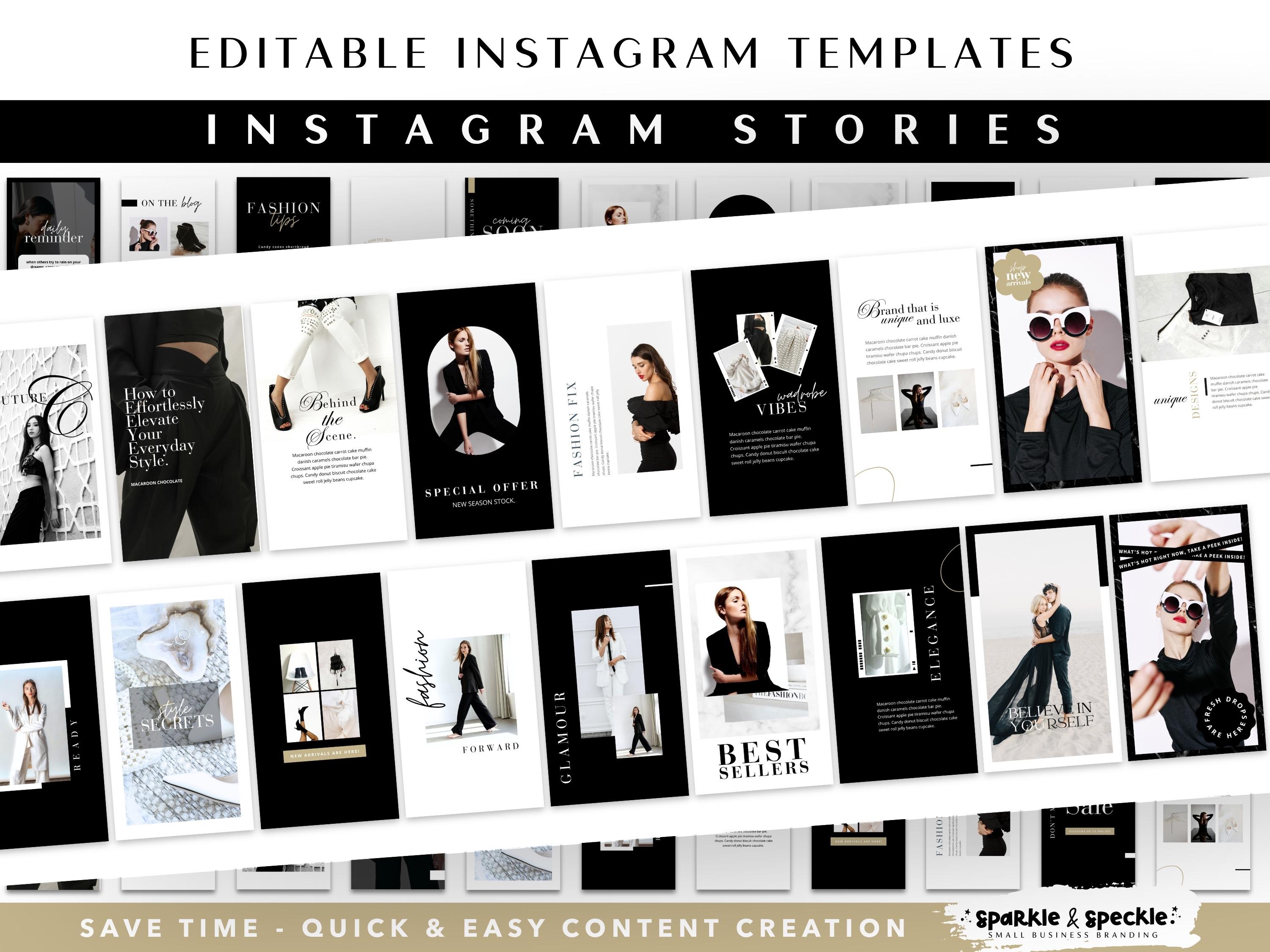 Black White Instagram Templates | Editable Canva Posts and Stories ...