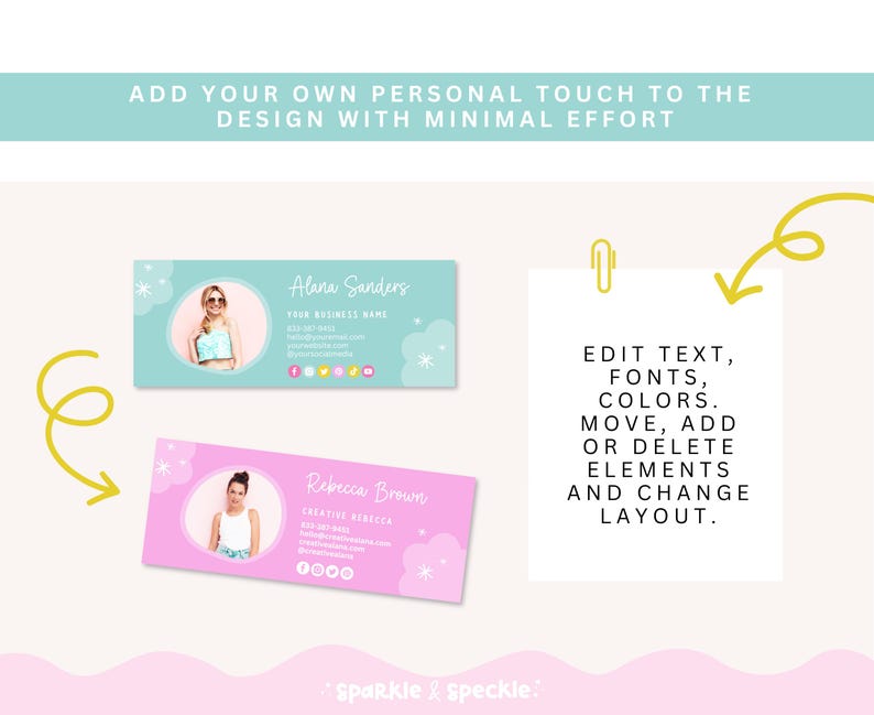 Canva Email Signature Template: Blue Business Email Footer For Gmail and Outlook SUNB01 - Sparkle & Speckle image 3