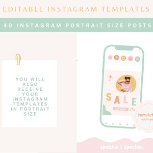 Instagram Templates Bundle, Boho Instagram Stories, Instagram Canva Posts, Colourful Instagram Posts, Bright Pastel Social Media Post, Sparkle & Speckle