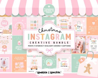 Christmas Instagram Templates Canva | Holiday Social Media Posts, Stories and Highlight Covers– Sparkle & Speckle