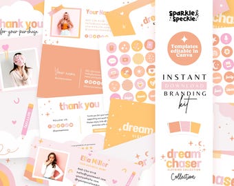 Sunset Brand Kit, Colorful Canva Templates For Small Business, DIY Fun Visual Identity And Marketing Collateral, DC01 Sparkle & Speckle