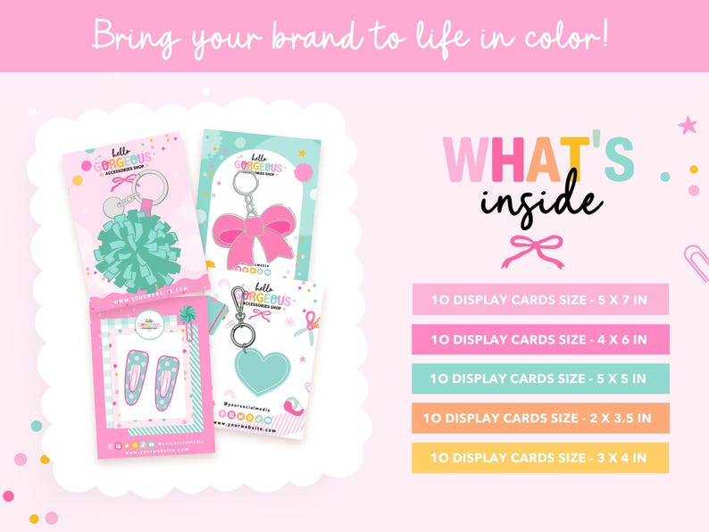 Display Card Templates for Gift Shops and Accessories Brands | Colorful ...