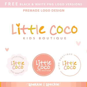 Süßes Shop Logo Design, Buntes Boutique Logo, Lustiges Logo mit Herz, Kreatives Logo für kleine Unternehmen - Sparkle & Speckle