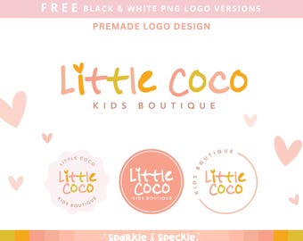 Cute Shop Logo Design, Colourful Boutique Logo, Fun Logo With Heart, Creative Logo For Small Business - Sparkle & Speckle