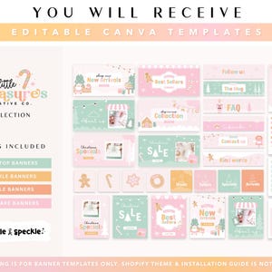Christmas Shopify Banner Templates Canva | Holiday Website Graphics - CHRI01 Sparkle & Speckle image 3
