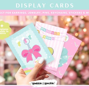 Tarjetas navideñas editables para exhibición: plantillas de tarjetas con fondo en tonos pastel para Canva, etiquetas de productos coloridas para empaques de pequeñas empresas - CHRI01