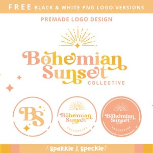 Fotografie Logo Design, Sun Boutique Logo Design, Helles Buntes Retro Logo Set - Sparkle & Speckle