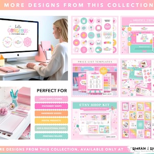 Kit de tienda Etsy para tiendas de regalos y marcas de accesorios / Plantillas coloridas para banners y listados - HGS01 Sparkle & Speckle imagen 9
