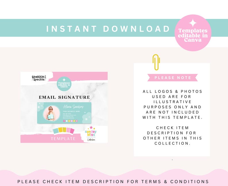 Canva Email Signature Template: Blue Business Email Footer For Gmail and Outlook SUNB01 - Sparkle & Speckle image 6
