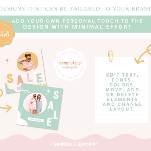 Instagram Templates Bundle, Boho Instagram Stories, Instagram Canva Posts, Colourful Instagram Posts, Bright Pastel Social Media Post, Sparkle & Speckle